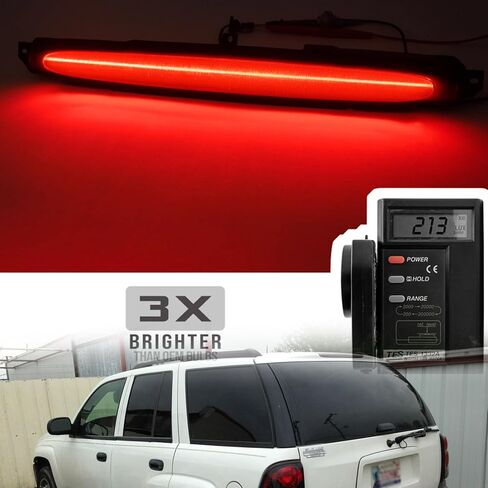 NSLUMO Led استبدال ضوء الفرامل الثالث لسيارة Chevy TrailBlazer GMC Envoy 2002-2009 LED مركز الفرامل الثالث ارتفاع جبل مصباح إيقاف عدسة مدخنة أحمر CHMSL 15201921 in Kuwait