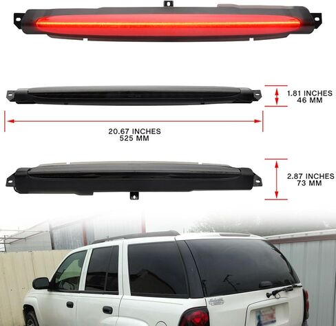 NSLUMO Led استبدال ضوء الفرامل الثالث لسيارة Chevy TrailBlazer GMC Envoy 2002-2009 LED مركز الفرامل الثالث ارتفاع جبل مصباح إيقاف عدسة مدخنة أحمر CHMSL 15201921 in Kuwait