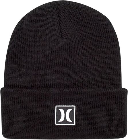 Hurley Men's Cuffed Beanie - Classic One-Sized Knitted Skull Cap Winter Beanie for Men - Stylish Logo Printed Mens Beanie Hat in Kuwait