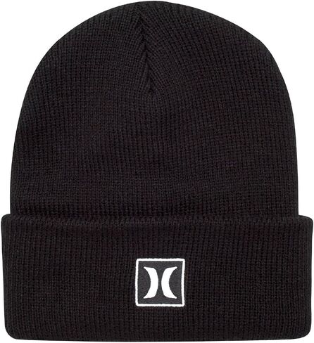 Hurley Men's Cuffed Beanie - Classic One-Sized Knitted Skull Cap Winter Beanie for Men - Stylish Logo Printed Mens Beanie Hat in Kuwait