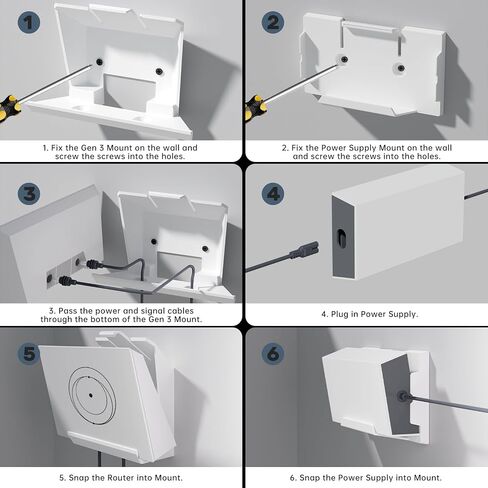 Wall Mount for Starlink Gen 2, Router Wall Mount Star Link Internet Kit Satellite Brackets Aluminum Alloy Frosted Holder for Starlink Mesh Router V2 Mesh Router in Saudi Arabia
