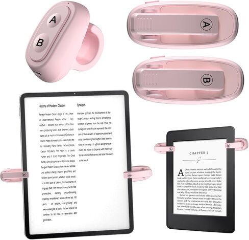 [مشبكين] جهاز التحكم عن بعد لجهاز Kindle Paperwhite ملحقات جهاز التحكم عن بعد لجهاز Kindle Clip Clicker القابلة لإعادة الشحن لجهاز Ipad Android اللوحي ومشغلات كاميرا الهاتف - اللون الوردي in Kuwait