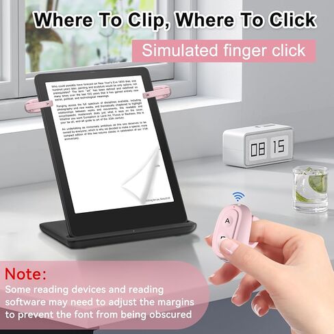 [مشبكين] جهاز التحكم عن بعد لجهاز Kindle Paperwhite ملحقات جهاز التحكم عن بعد لجهاز Kindle Clip Clicker القابلة لإعادة الشحن لجهاز Ipad Android اللوحي ومشغلات كاميرا الهاتف - اللون الوردي in Kuwait