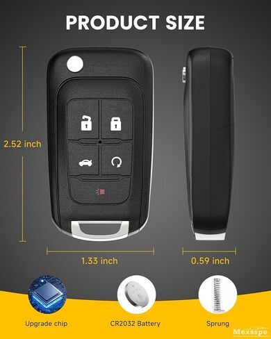 Car Key Fob Replacement for Chevy: Keyfob Replacement Fits for Chevy Cruze Equinox Malibu GMC Terrain Buick Encore Accessories Keyless Entry Remote Control (5 Buttons-01) in Saudi Arabia