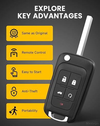 Car Key Fob Replacement for Chevy: Keyfob Replacement Fits for Chevy Cruze Equinox Malibu GMC Terrain Buick Encore Accessories Keyless Entry Remote Control (5 Buttons-01) in Saudi Arabia