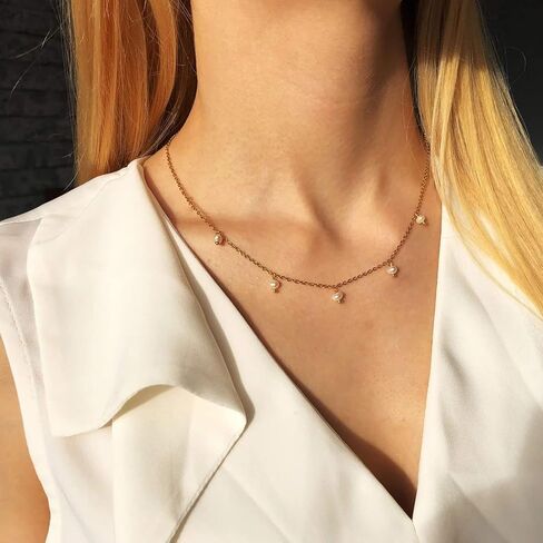 Bohemia Beaded Beads Choker Necklace,Daisy Flower Necklace,Dainty Pearl Necklaces 18K Gold Plated Necklace for Women Handmade Trendy Jewelry Gift in Saudi Arabia