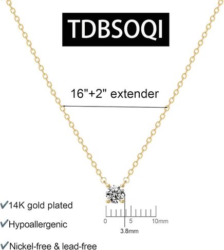 14k Gold Plated Cubic Zirconia Diamond Pendant Necklace for Women Dainty Choker Necklace Simple Gold Necklaces for Women in Saudi Arabia