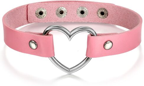 OIDEA Adjustable Leather Heart Charm Choker Necklace for Women - Party Cosplay Halloween Decorations in Saudi Arabia
