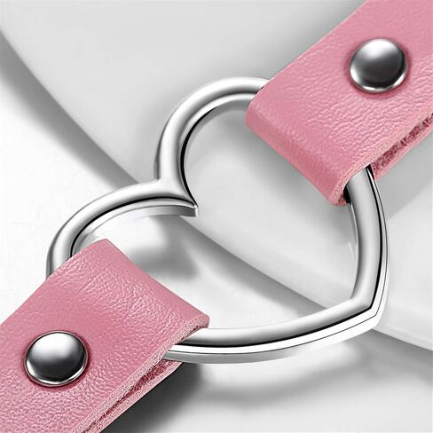 OIDEA Adjustable Leather Heart Charm Choker Necklace for Women - Party Cosplay Halloween Decorations in Saudi Arabia