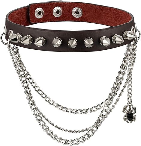 OIDEA Adjustable Leather Heart Charm Choker Necklace for Women - Party Cosplay Halloween Decorations in Saudi Arabia