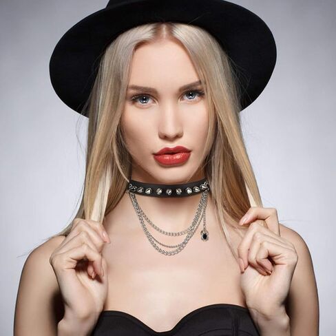 OIDEA Adjustable Leather Heart Charm Choker Necklace for Women - Party Cosplay Halloween Decorations in Saudi Arabia