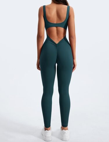 YEOREO جمبسوت بدون أكمام للنساء مثير بدون ظهر لصالة الألعاب الرياضية Bodycon Lizvette على شكل حرف V من الخلف، ثوب فضفاض للمؤخرة in Kuwait