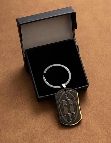 Cross with Sports Initial J Keychains for Men Box, Bible Verse Stainless Steel Mens Keychain, Mens Accessories Gift in Saudi Arabia
