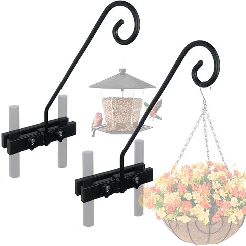 NEECONG Deck Hook Rail Suitable for Hanging Flower Baskets Wind Chimes Planters Bird Feeders Lights, Heavy Duty Fence Deck Hook Rail Holds up to 15lbs with Ease in Saudi Arabia