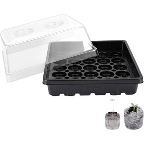 [Upgraded Light] Seed Starter Kit with Grow Light - Durable Seed Tray, 60 Cell Seed Starting Tray, Humidity Dome for Seed Growing Germinating, Seedling Starting, Cutting Clone & Plant Propagation Kit