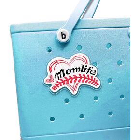 SHIYIXING Momlife Charms for Bogg Bag,Bogg Bag Charms Mom Accessories,Decorative Charm for Beach Tote Bag Rubber Beach Bag