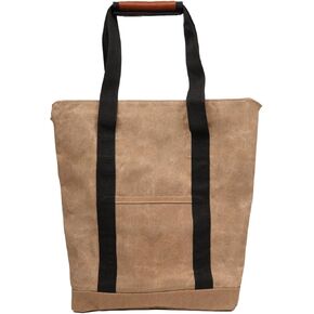 Covers & All Waxed Canvas Zip Tote Bag with Durable Handles, 18 oz 600 GSM Canvas, Unisex Multipurpose Utility bag for Shopping Work Beach Pool Gym Travel Camping (17" W x 20" H x 7" D)