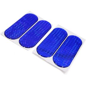 4pcs Blue Reflective Safety Warning Self Adhesive Reflector Tape Sticker for Car Durable Material