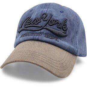 Vintage New York Logo Baseball Cap for Men & Women Blue Hat - Adjustable Baseball Hat, Perfect Golf Hats Men and Hats for Women Mens Hats | Stylish Trucker Hat Gorras para Hombres Originales