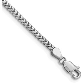 Avariah Solid 14K White Gold 2.5mm Franco with Lobster Lock Chain -7.0" 8.0"