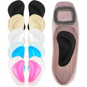 Dr.Foot Plantar Fasciitis Arch Support Shoe Insoles 5 Pairs, Thicken Gel Arch Pads for Flat Feet - Self-Adhesive Arch Cushions Inserts for Men and Women