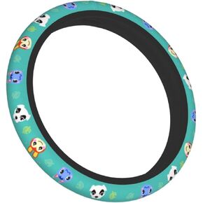 Gudetama Cute Steering Wheel Cover,Warm in Winter and Cool in Summer,15 in Universal Accessory for Diverse Car Fashion Elastic Breathable Silicone Anti-Slip Decor Cover for Men Women