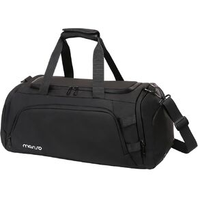 MOSISO Gym Bag Sports Travel Duffel Bag for Women Men, Convertible Backpack Personal Item Workout Bag with Wet Pocket & Shoe Compartment, Weekend Overnight Bag for Travel Fitness Dance Yoga, Black