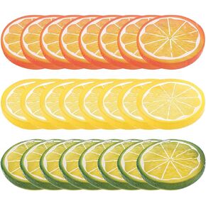 TEHAUX 30pcs Fake Lemon Slice, Simulation Lemon Slices Artificial Lemon Plastic Fruit Slices Imitation Lemon Slice Model Artificial Lemon Slices Lifelike Fruit for Home Party Decoration Fruit Props