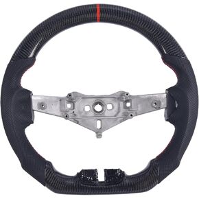 Carbon Fiber Steering Wheel for Jeep Wrangler JK 2-Door/JKU 4-Door 2011-2017, D-shaped Flat-bottom Perforated Leather Grip