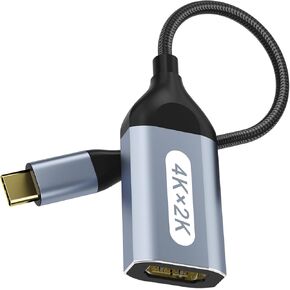 USB C to HDMI Adapter, 4K USB Type-C to HDMI Adapter [Thunderbolt 4/3Compatible] with iPhone 15/15Pro/15ProMax, MacBook Pro/Air, Dell XPS, Chromebook, Android Phones etc