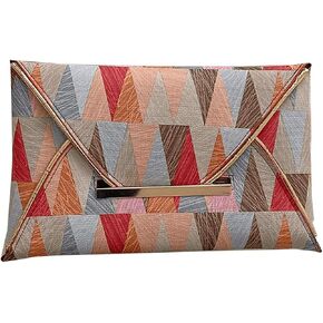 Verdusa Women's Envelope Clutch Purse Evening Bags Geo Print Flap Handbags
