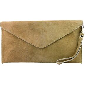 T106 - Italian clutch evening bag made of suede upper