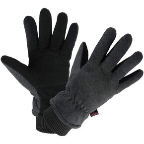 OZERO Winter Gloves -30°F Water Resistant Thermal Deerskin Suede Leather for Driving/Cycling/Running/Hiking/Snow