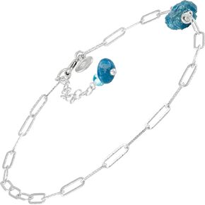 Silpada 'Sweet Look’ Sterling Silver Apatite and Hematite Anklet, 9" + 1"