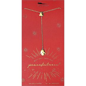 قلادة Lucky Feather Y "لماذا لا تبحث عن الهدوء؟" قلادة يد همسة مغموسة بالذهب عيار 14 قيراط in Kuwait