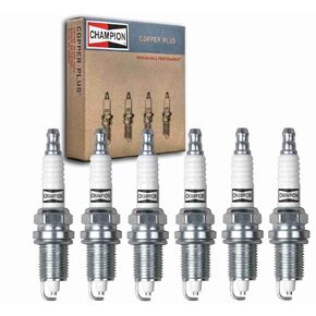 6 pc Champion Copper Plus Spark Plugs compatible with Dodge Dakota 3.9L V6 1997-2003