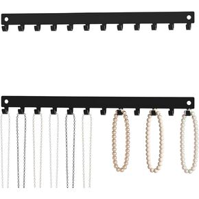 Necklace Holder Wall, Necklace Organizer with 12 Hooks, Necklace Hanger Wall Mounted, Necklace Hooks for Wall