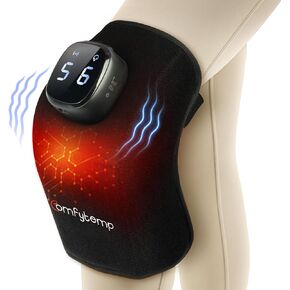 Comfytemp Cordless Knee Heating Pad for Knee Pain, 3D Knee Massager with Heat for Pain Relief FSA HSA Eligible, Portable Heated Knee Brace Wrap APP, 9 Heat 5 Vibration 3 Intensity, Gift for Mom Dad