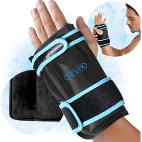 REVIX Wrist Ice Pack Wraps for Carpal Tunnel Relief (2-Piece Set) Reusable Gel Ice Packs for Hand Injuries, Rheumatoid, Tendinitis and Swelling