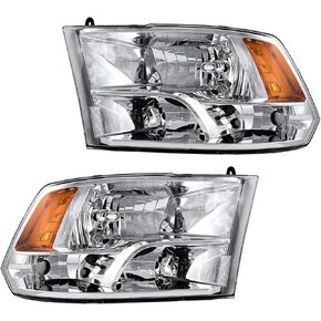 Headlight Assembly Black Housing + Amber Reflector Replacement For 2011-2013 Elantr a, Replace ‎HY2503161, HY2502161 Pack of 2 (Driver and Passenger Side)