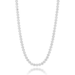 Miabella Italian 925 Sterling Silver Handmade 3mm Bead Ball Strand Chain Necklace for Women, Made in Italy