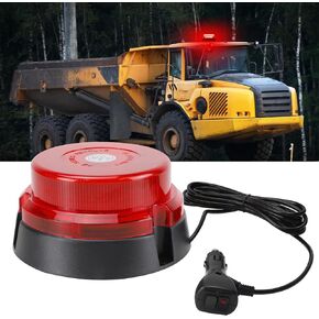 Red LED Flashing Beacon Light, 48-LED 16 Modes Red Warning Emergency Safety Light, 12/24V Caution Light 360 Rotating Car Roof Red Beacon Light for Forklift Snow Plow Truck Golf Cart Pickup