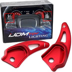 iJDMTOY Sports Red CNC Billet Aluminum Large Paddle Extensions Compatible with Challenger Charger Durango, Grand Cherokee, 300/300C SRT/Performance Models