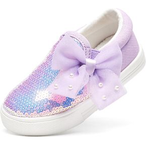 Felix & Flora Toddler/Little Kid Girls Running Shoes Sports Sneakers Princess Casual Glitter Shoes.