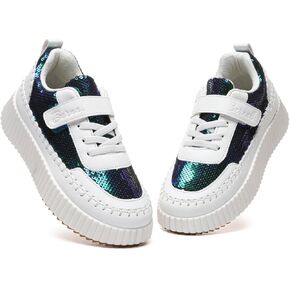 Bernal Girls Boys Sparkle Fashion Sequins Sneakers Kids Non Slip Hook and Loop Walking Shoes for Toddler/Little Kid/Big Kid in Kuwait