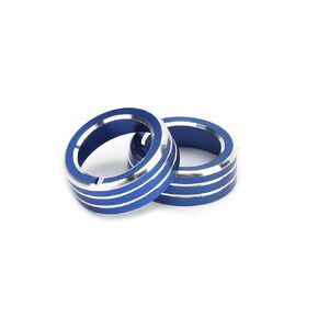 A/C Switch Knob Cover, 2pcs Blue Aluminium Alloy Car Air Conditioner Switch Climate Controller Knob Cover Replacement for Elantra 215-22