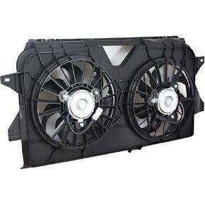620-042 Engine Dual Radiator Cooling Fan for Chrysler Town & Country 2005 2006 2007, for Dodge Caravan 2005-2007, for Dodge Grand Caravan 2005-2007 4677695AA, 4677695AB