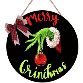 Christmas Wooden Door Hanger Holiday Hanging Sign Decor Door Decorations Outdoor Indoor Wall Decor for Christmas Party Supplies Favors