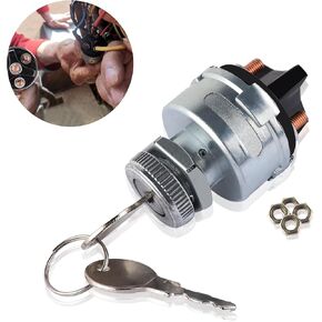Ignition Switch with Key,Professional 12V 4 Position Ignition Key Switch Fits Most Car,Truck,SUV,Tractor,Forklift,Universal Car Accessories Ignition Lock Cylinder