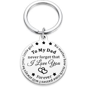 to My Dad Keychain from Daughter Son, Father Day I Love You Forever for Daddy, Birthday Jewelry Present for Men